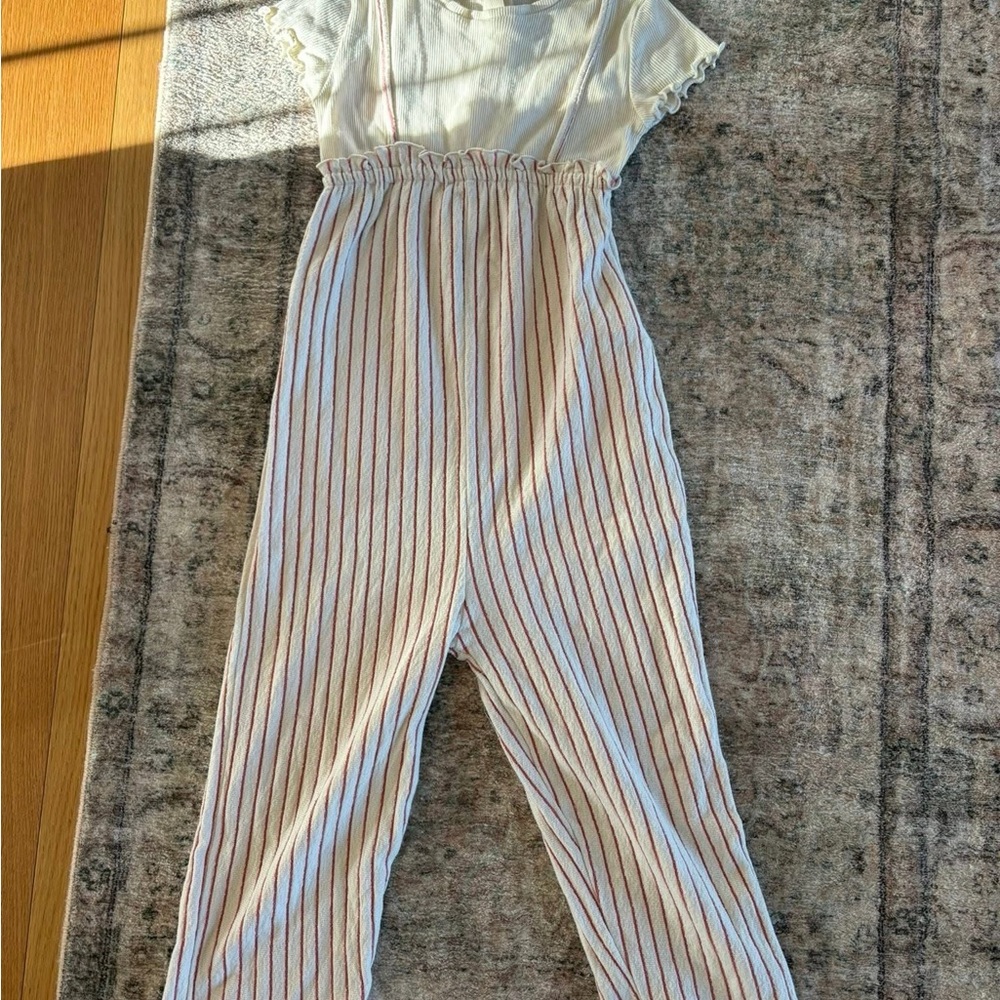 Zara Cream and pink Striped jumper